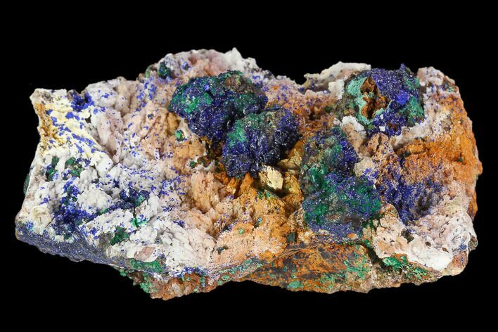 Sparkling Azurite and Malachite Crystal Cluster - Morocco #128172